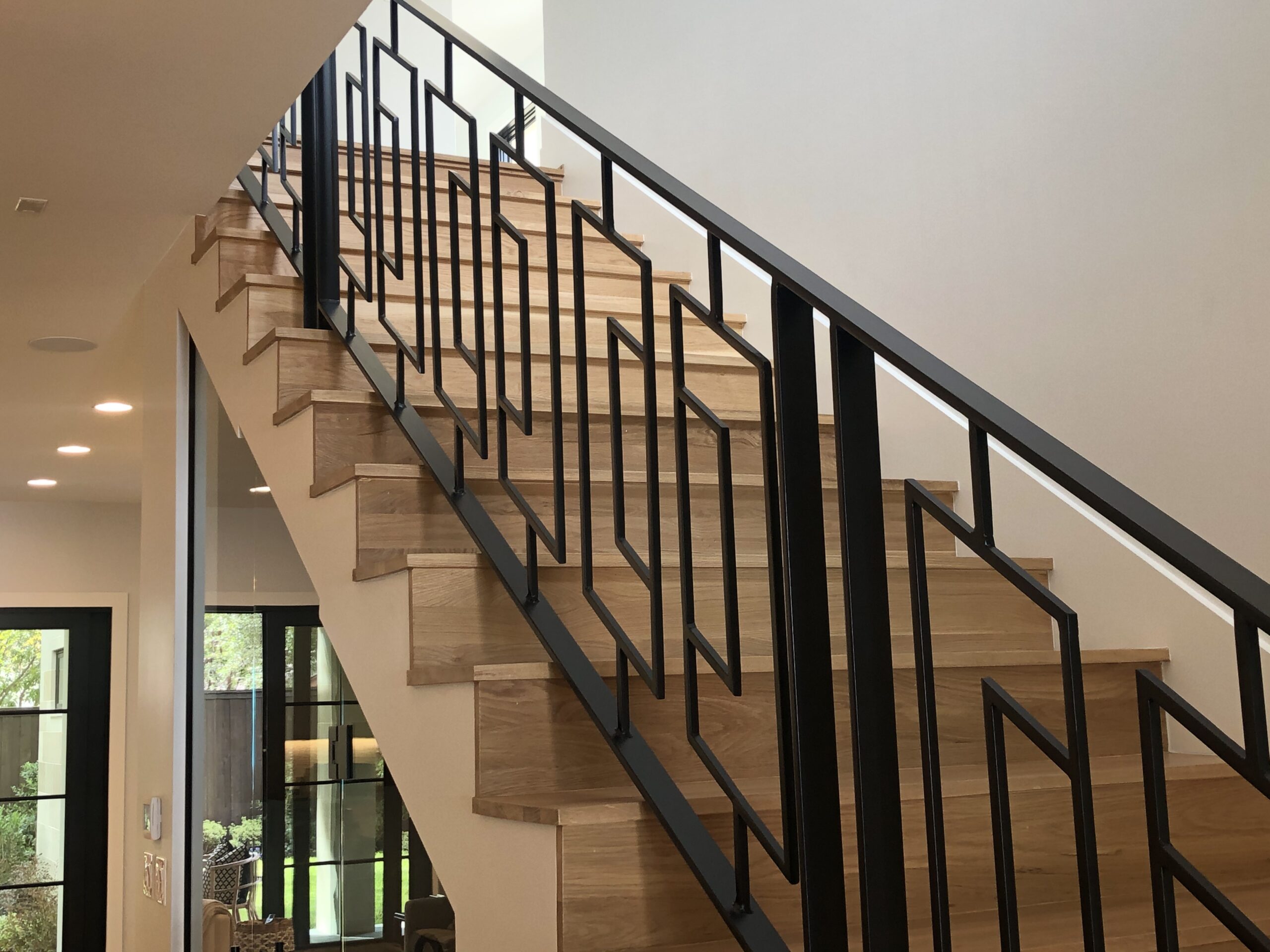 modern metal railing - side view