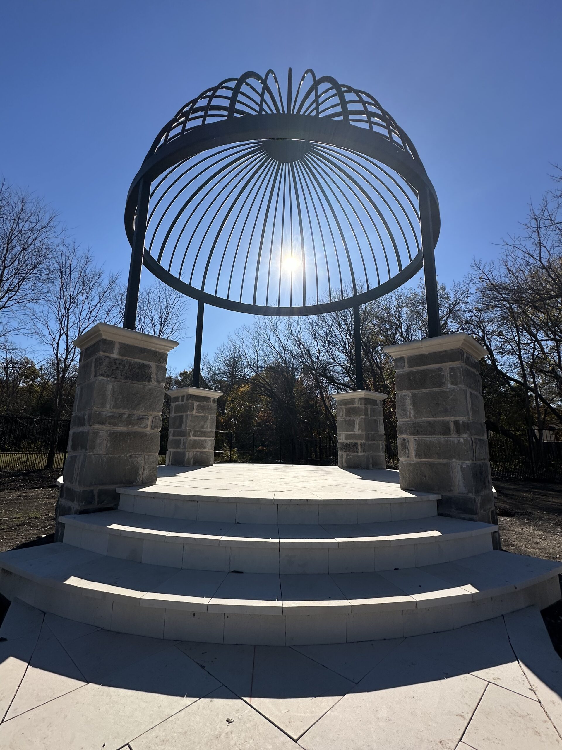 custom metal dome-shaped metal pergola