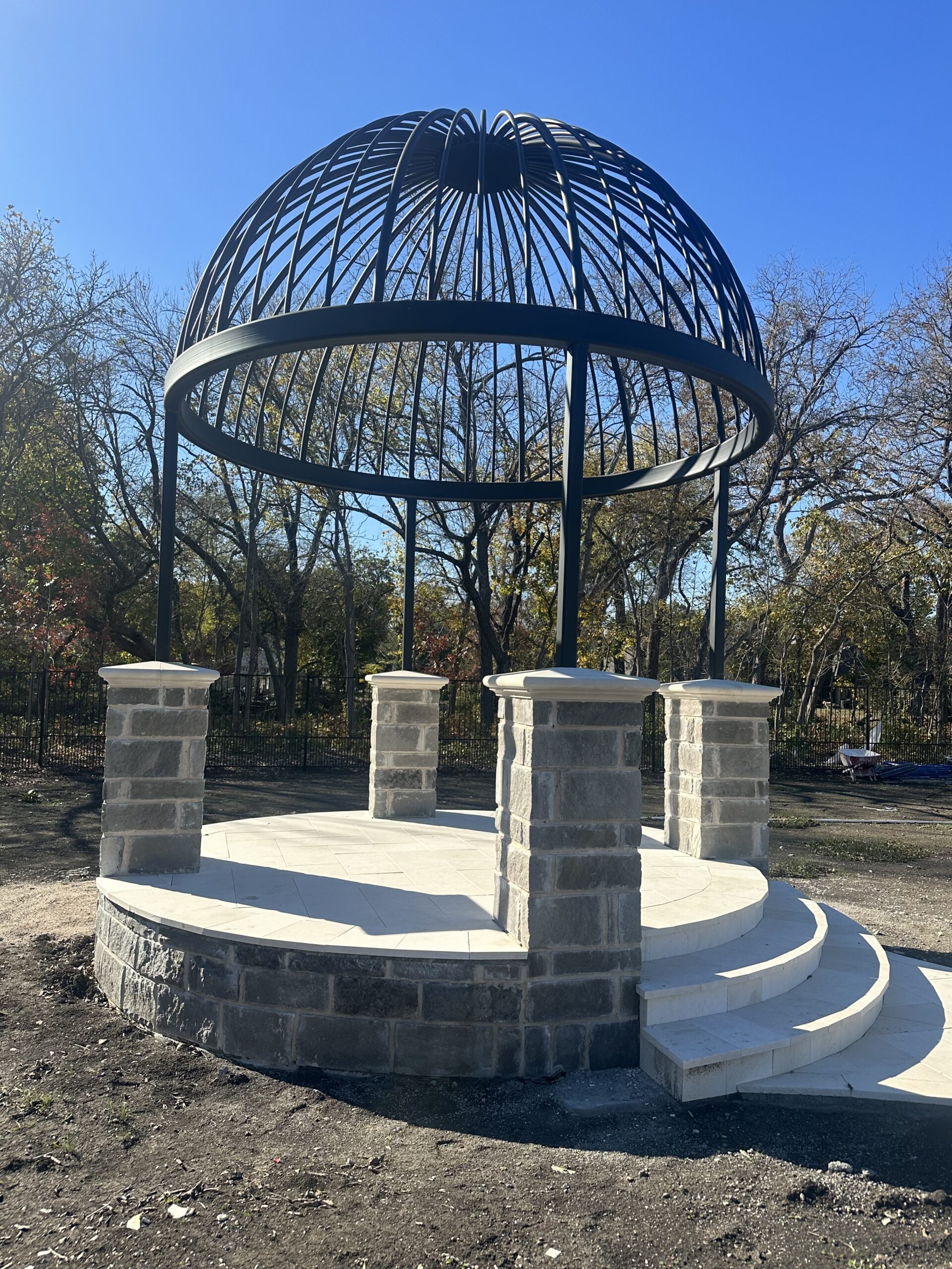 custom metal dome-shaped metal pergola